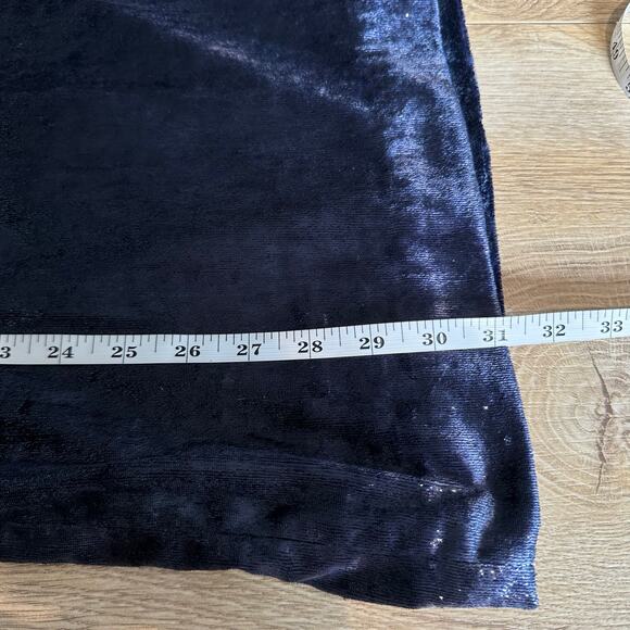 & Other Stories Shimmer Velvet Mini Long Sleeve Dress Blue 0 - Picture 13 of 13